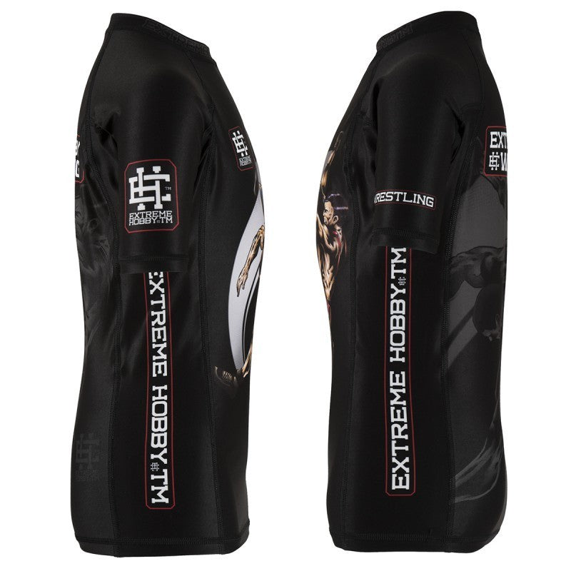 Extreme Hobby Rashguard Dziecięcy Wrestling Krótki Rękaw Czarny