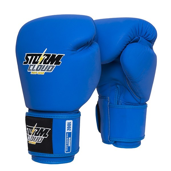 StormCloud Rękawice Muay Thai ze skóry naturalnej Blizzard Classic Niebieskie