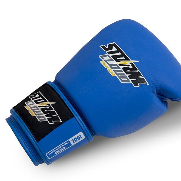 StormCloud Rękawice Muay Thai ze skóry naturalnej Blizzard Classic Niebieskie