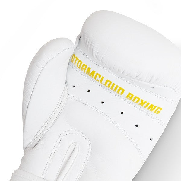 StormCloud Rękawice bokserskie ze skóry naturalnej Boxing Pro Białe