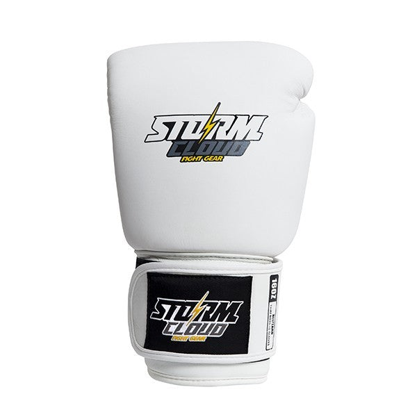 StormCloud Rękawice Muay Thai ze skóry naturalnej Blizzard Classic Białe