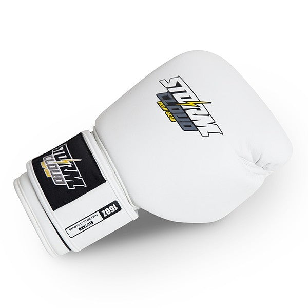 StormCloud Rękawice Muay Thai ze skóry naturalnej Blizzard Classic Białe