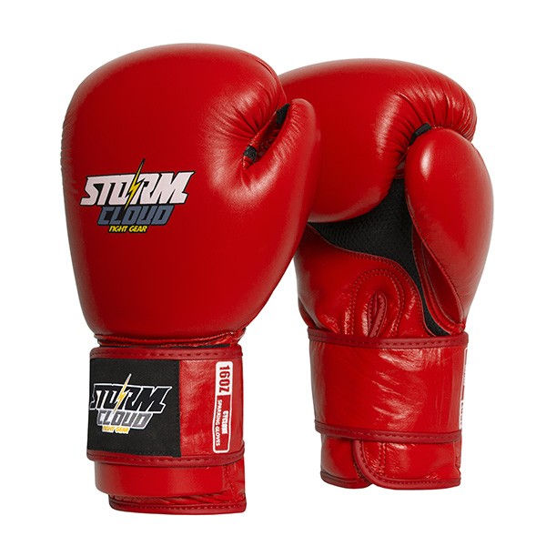 StormCloud Rękawice Sparingowe ze skóry naturalnej Cyclone Classic Czerwone