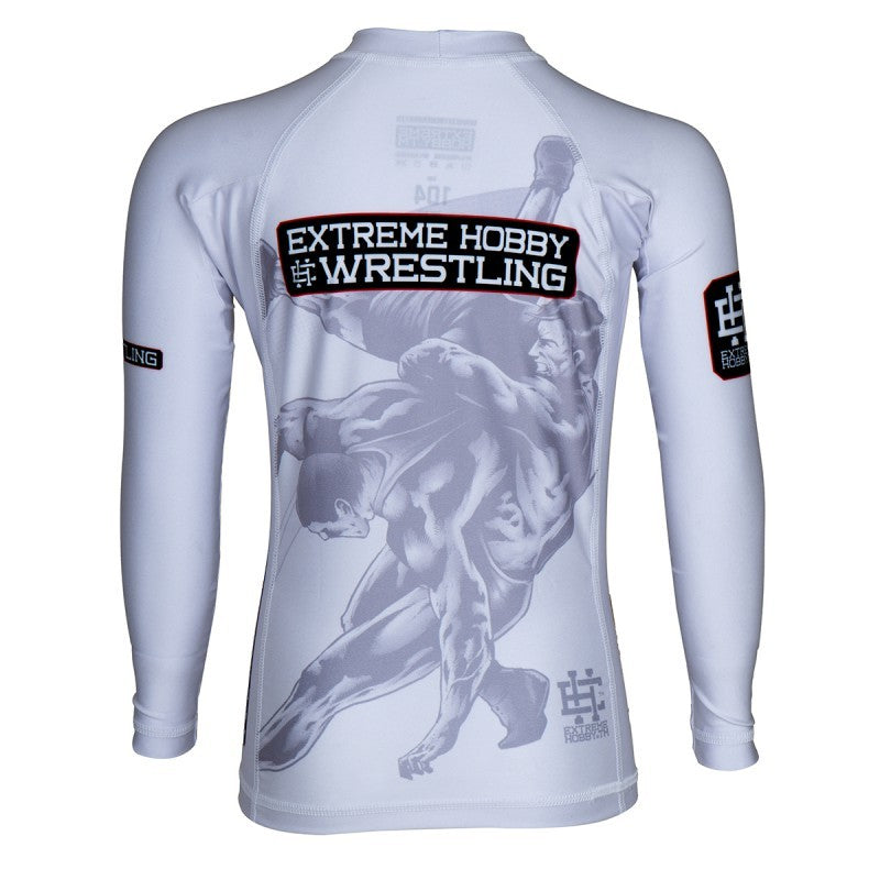 Extreme Hobby Rashguard Dziecięcy Wrestling Długi Rękaw Biały