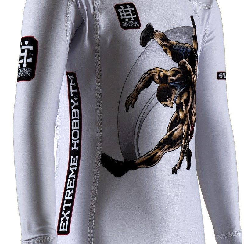 Extreme Hobby Rashguard Dziecięcy Wrestling Długi Rękaw Biały