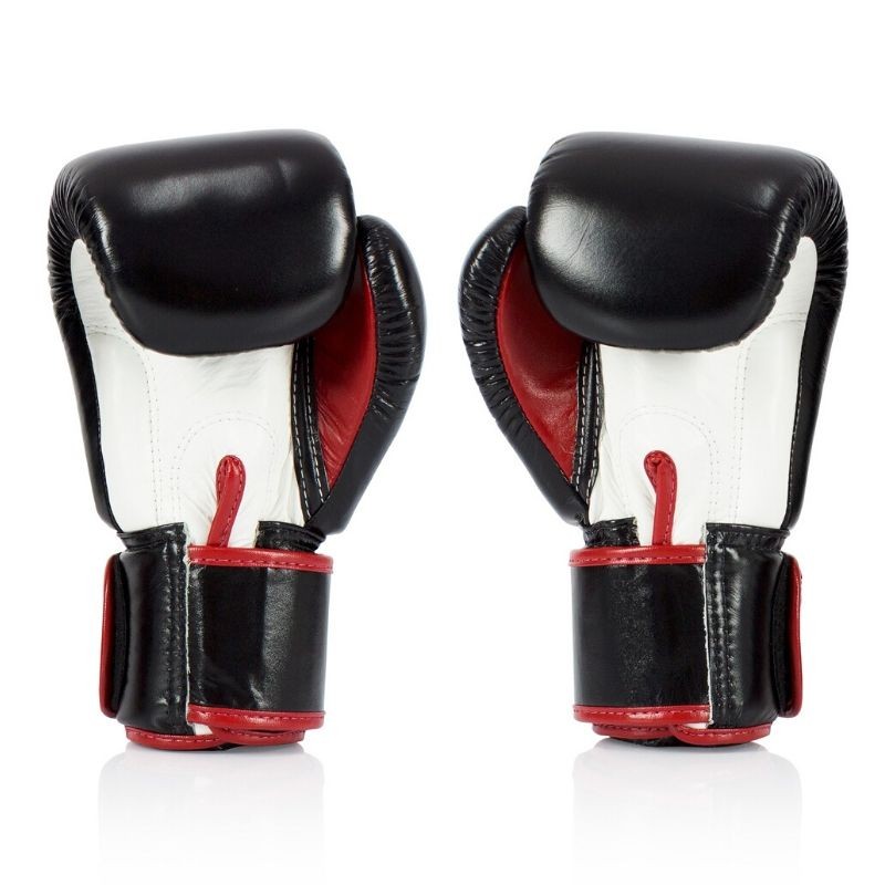 Fairtex Rękawice Bokserskie ze skóry naturalnej BGV1 Czarne/Białe/Czerwone