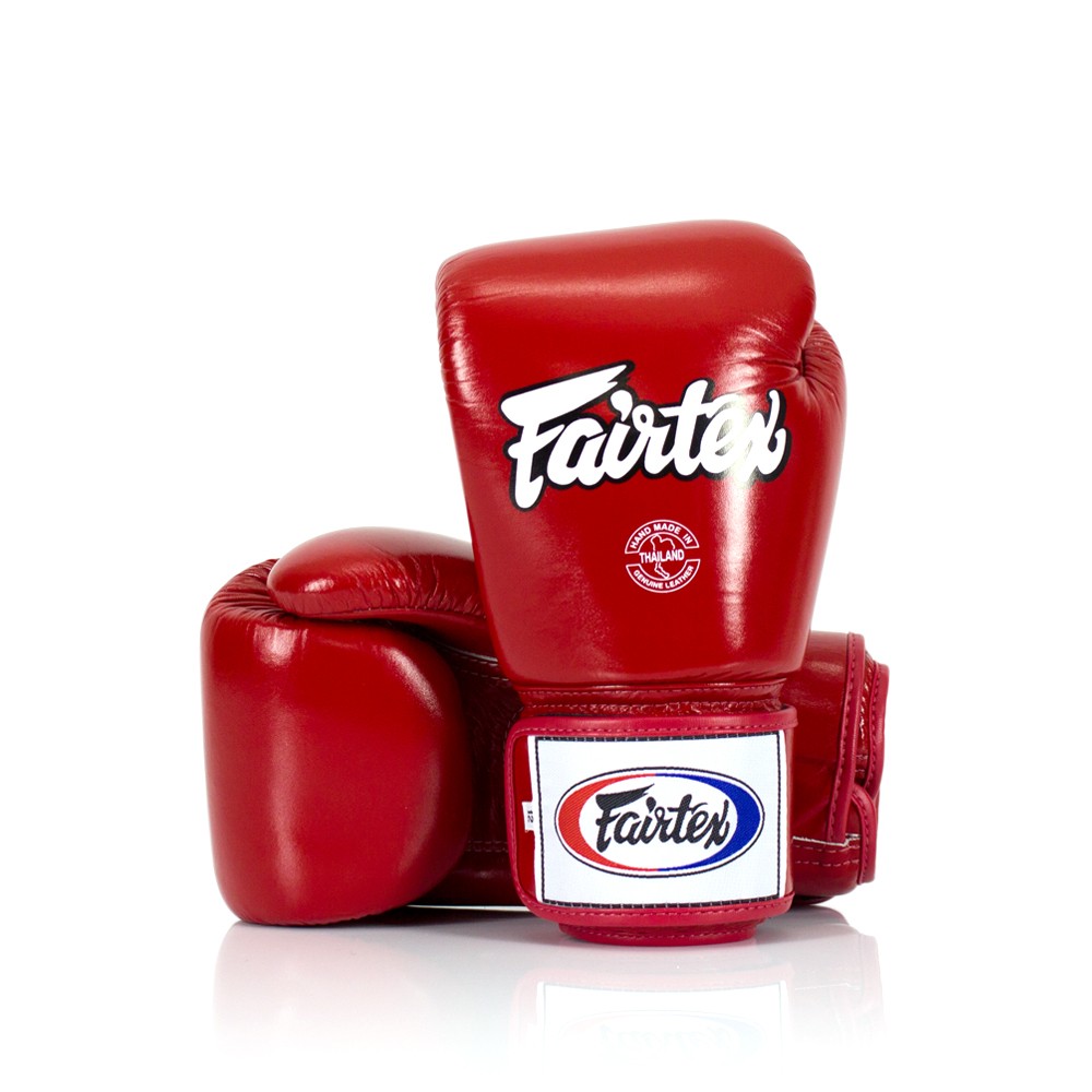 Fairtex Rękawice Bokserskie ze skóry naturalnej BGV1 Czerwone