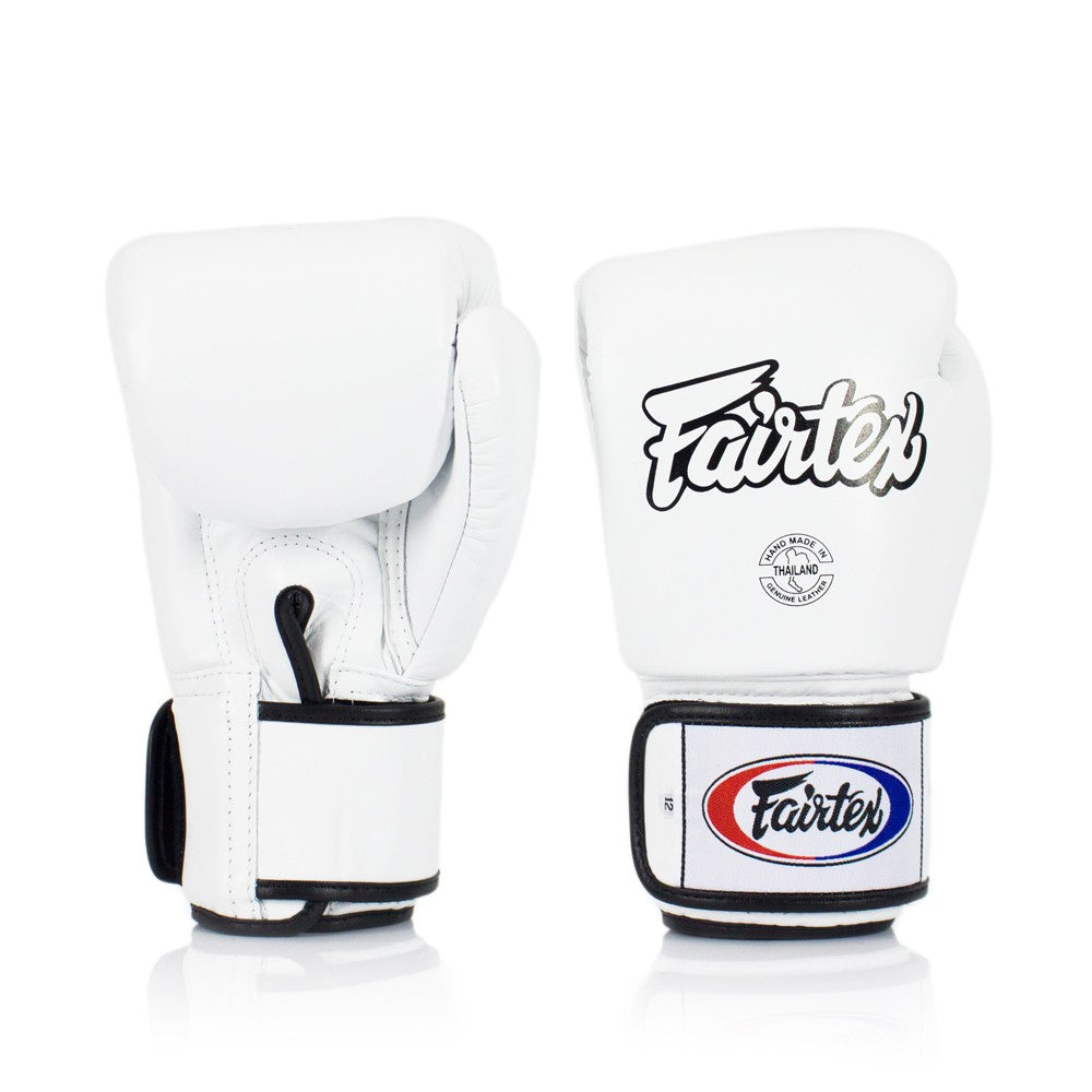 Fairtex Rękawice Bokserskie ze skóry naturalnej BGV1 Białe