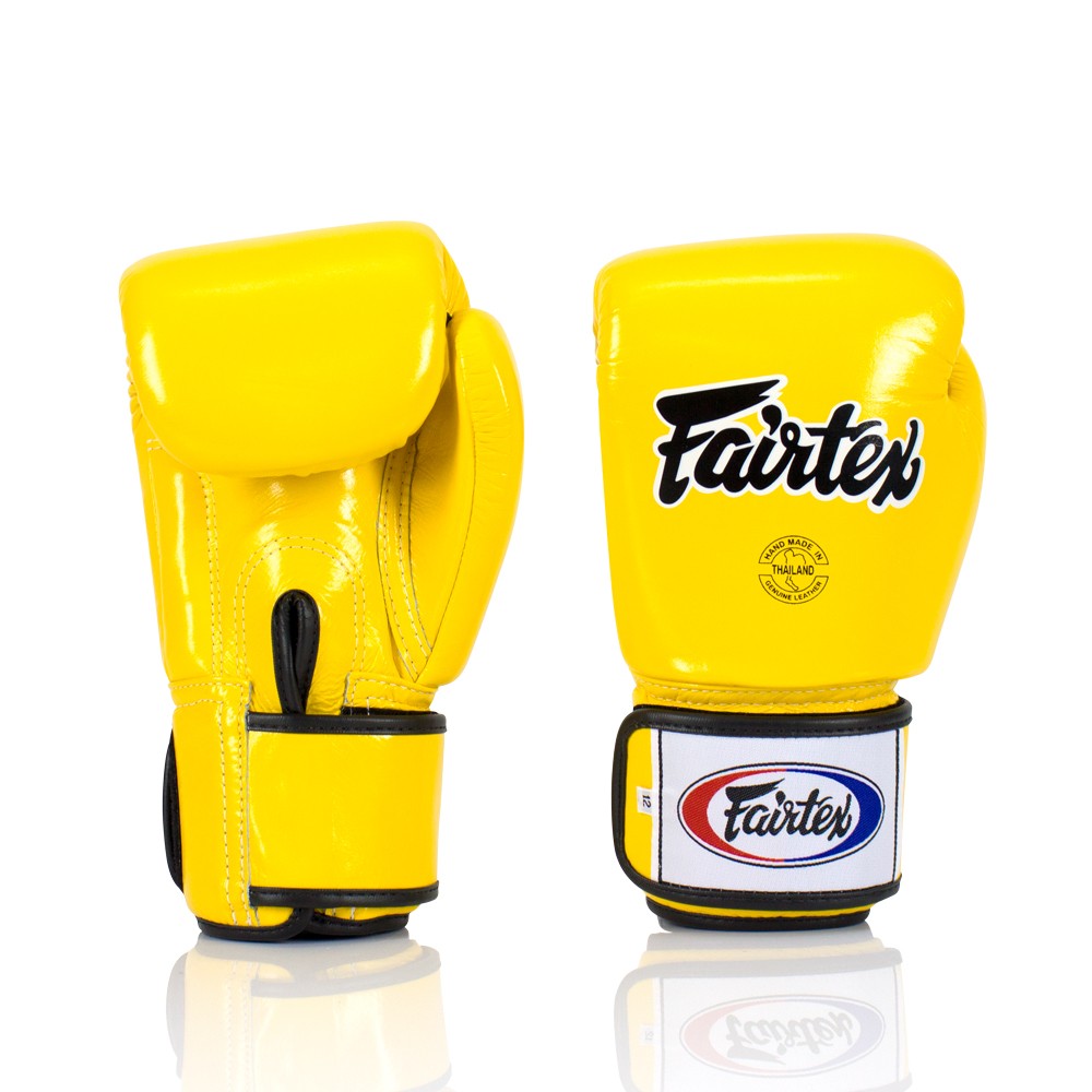 Fairtex Rękawice Bokserskie ze skóry naturalnej BGV1 Żółte