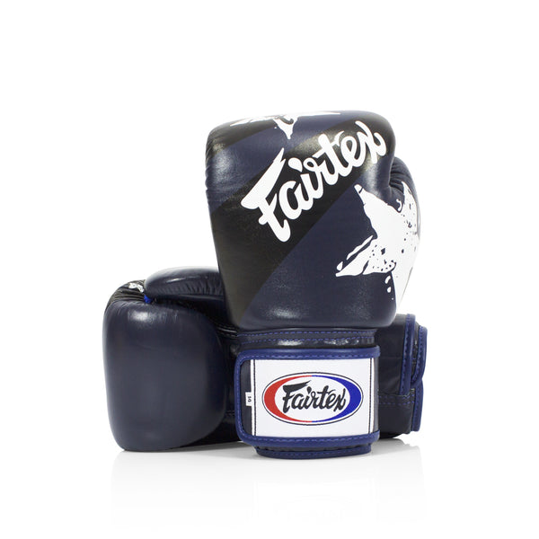 Fairtex Rękawice Bokserskie ze skóry naturalnej BGV1 Nation Niebieskie