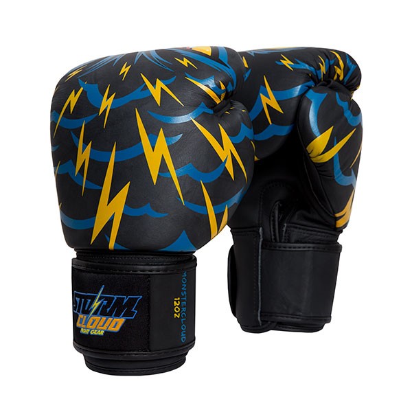 StormCloud Rękawice ze skóry naturalnej do Muay Thai Blizzard Monstercloud Czarne