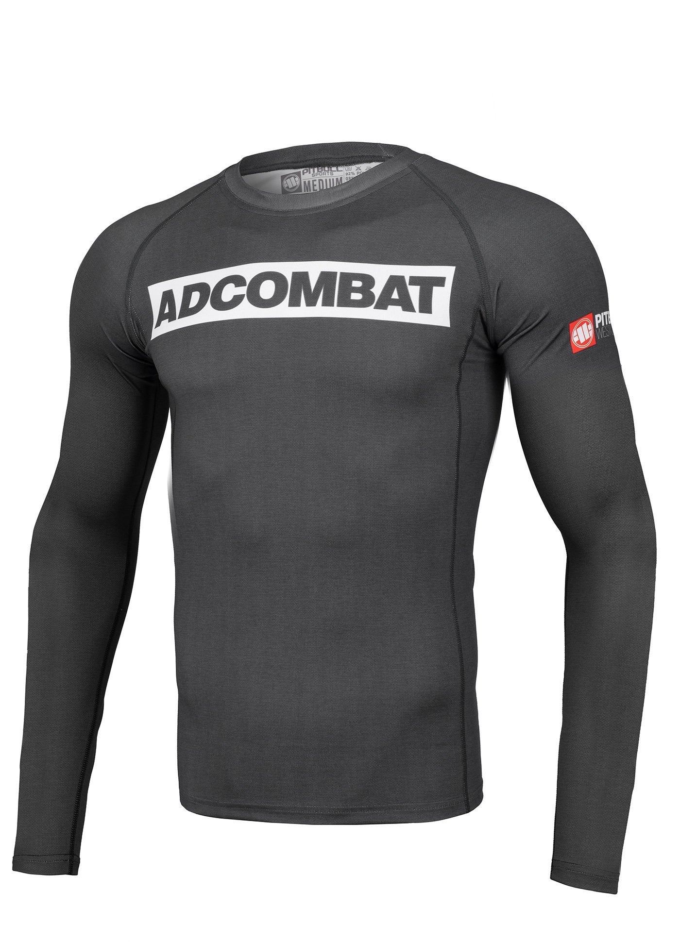 Pitbull Rashguard Męski ADCC Hilltop Długi Rękaw Szary