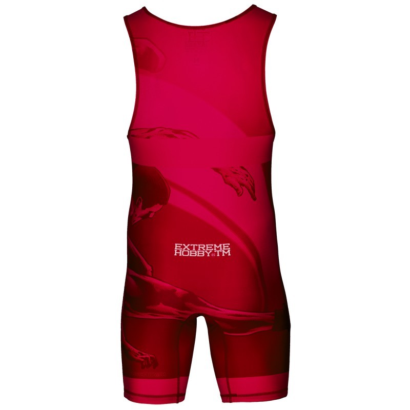Extreme Hobby Trykot Zapaśniczy dla Dzieci Wrestling Czerwony