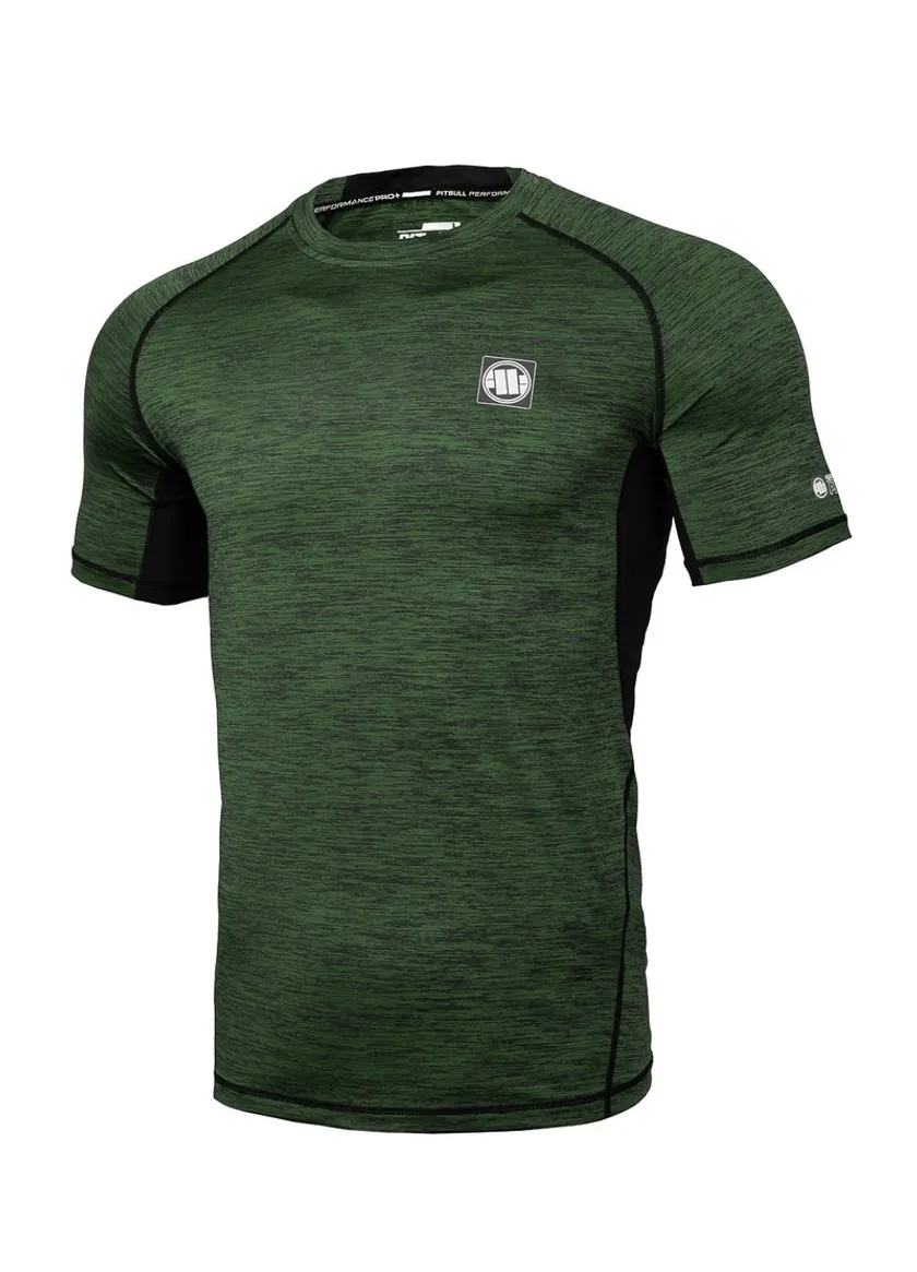 Pitbull Rashguard Shortsleeve Performance Pro Plus Small Logo Melanż Oliwkowy