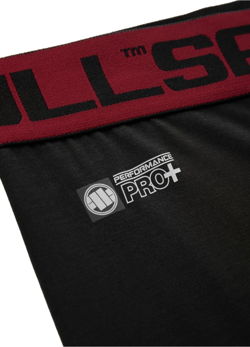Pitbull Legginsy Treningowe Męskie Performance Pro Plus Small Logo Czerwone