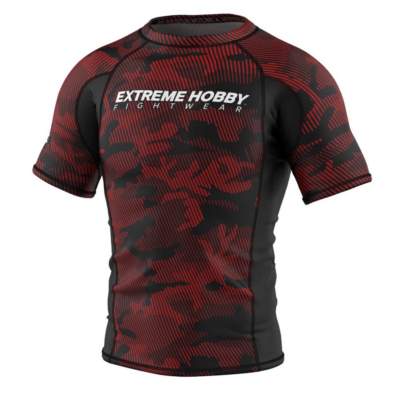 Extreme Hobby Rashguard Męski Krótki Rękaw Havoc Czerwony