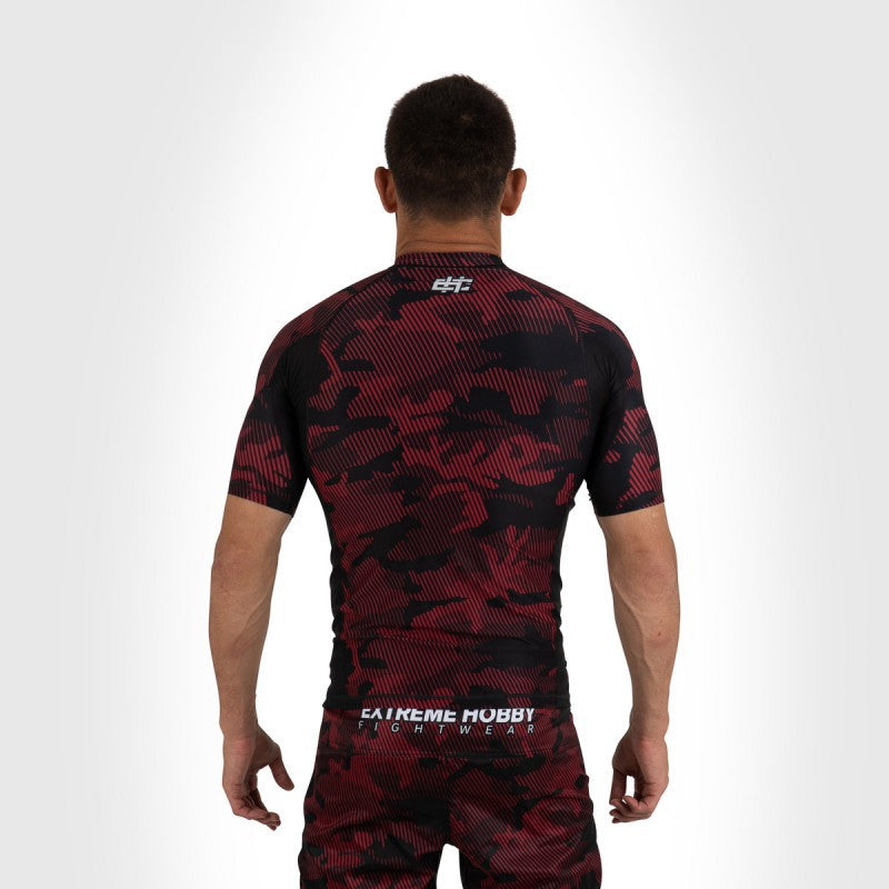 Extreme Hobby Rashguard Męski Krótki Rękaw Havoc Czerwony