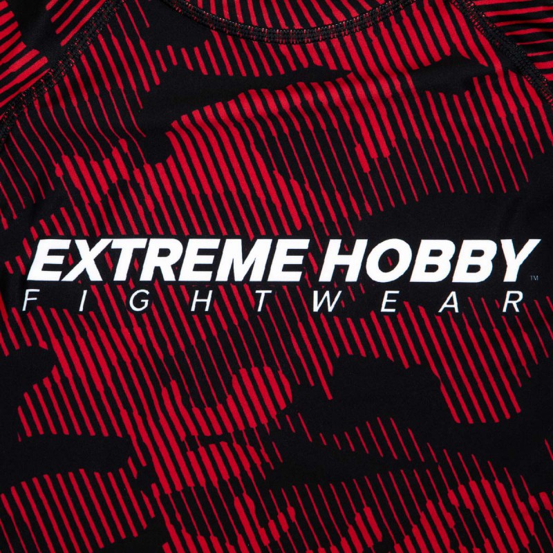 Extreme Hobby Rashguard Męski Krótki Rękaw Havoc Czerwony