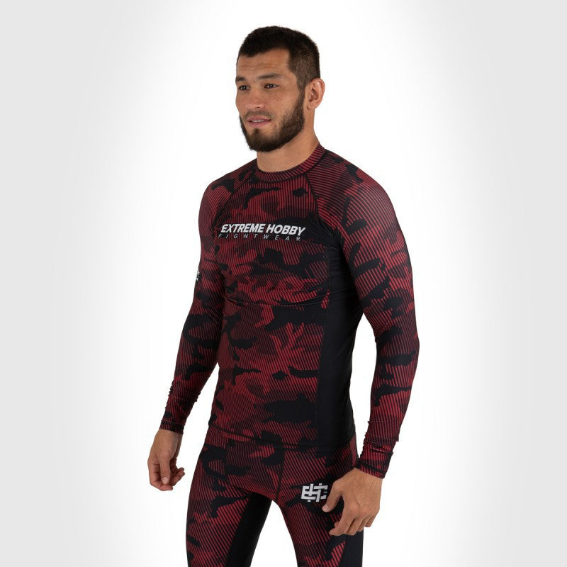 Extreme Hobby Rashguard Męski Długi Rękaw Havoc Czerwony