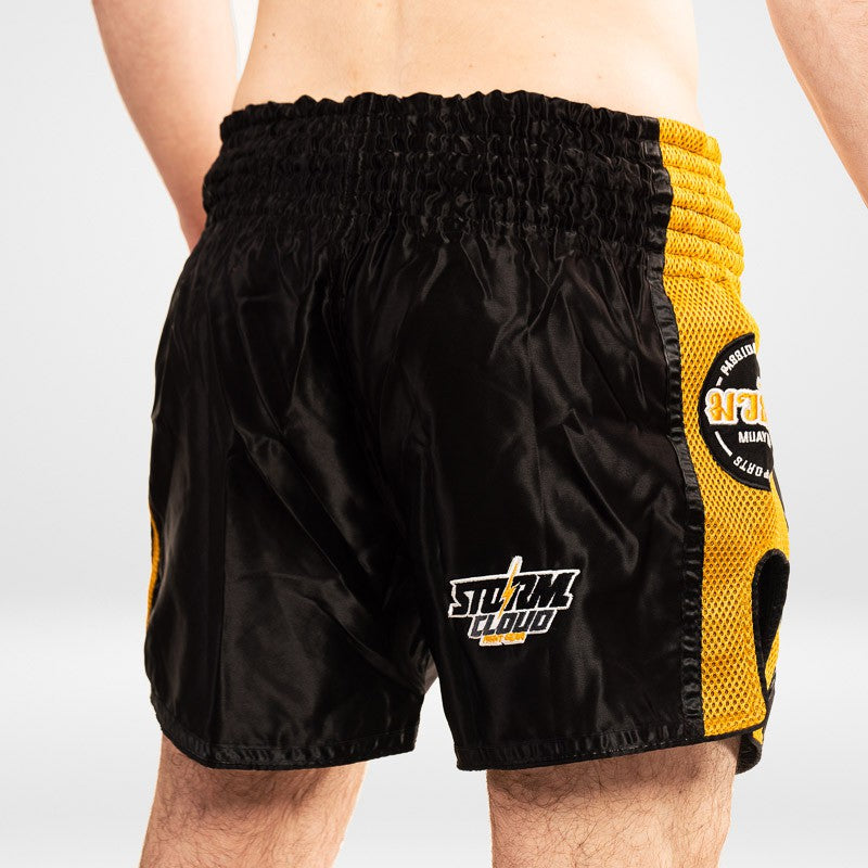 StormCloud Spodenki Muay Thai Headline Czarne/Żółte