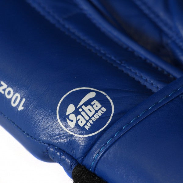 Adidas Rękawice bokserskie ze skóry naturalnej Z Atestem Aiba Niebieskie