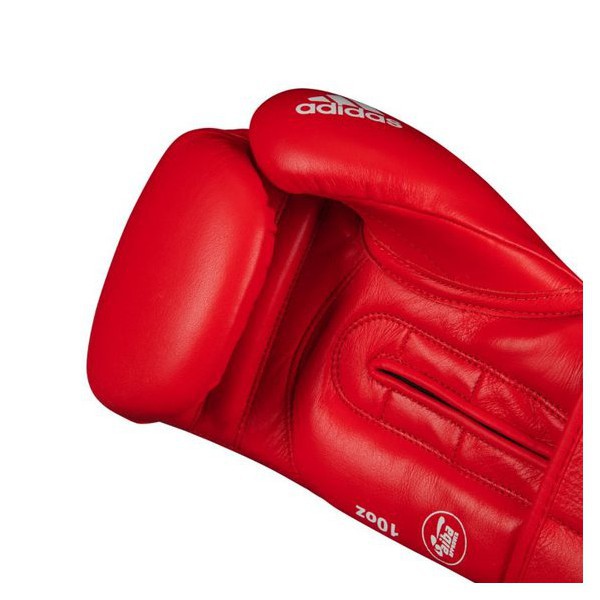 Adidas Rękawice bokserskie ze skóry naturalnej Z Atestem Aiba Czerwone