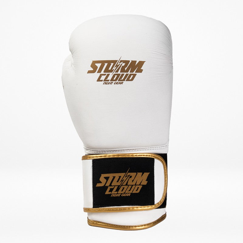 StormCloud Rękawice Bokserskie ze skóry naturalnej Boxing Pro Białe/Złote