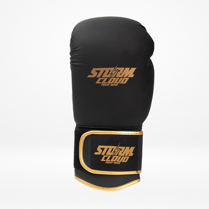 StormCloud Rękawice Bokserskie ze skóry naturalnej Boxing Pro Czarne/Złote