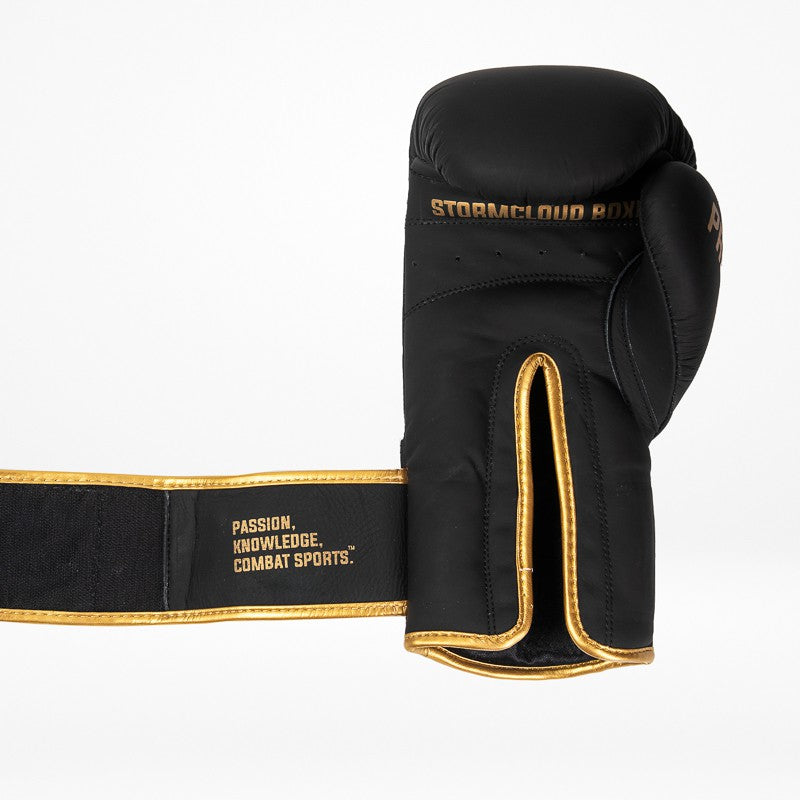 StormCloud Rękawice Bokserskie ze skóry naturalnej Boxing Pro Czarne/Złote