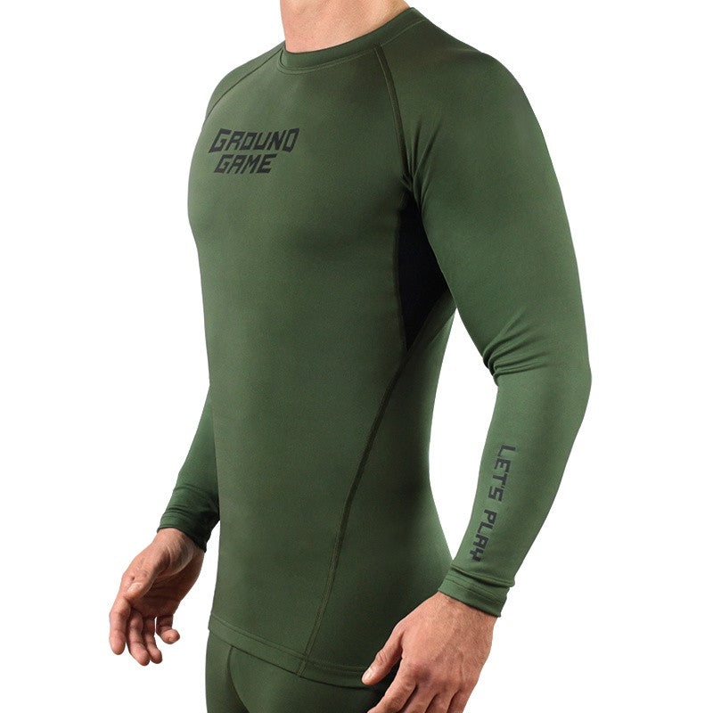 Ground Game Rashguard Męski Athletic Długi Rękaw Khaki