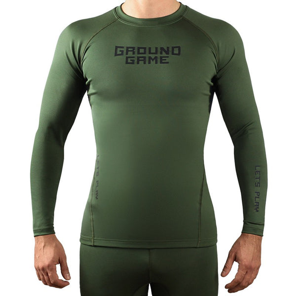 Ground Game Rashguard Męski Athletic Długi Rękaw Khaki