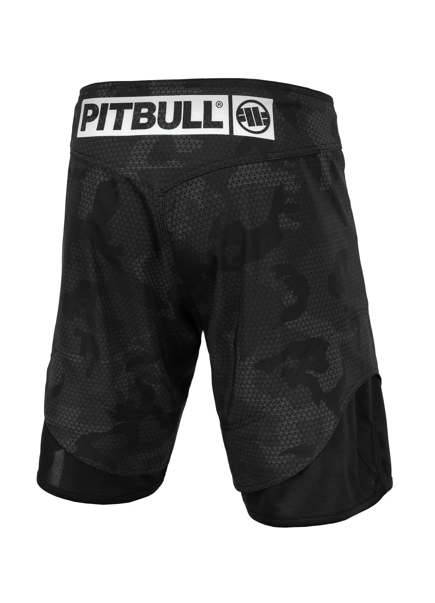 Pitbull Spodenki MMA Grapplingowe 1 Net Camo 2 All Black Camo