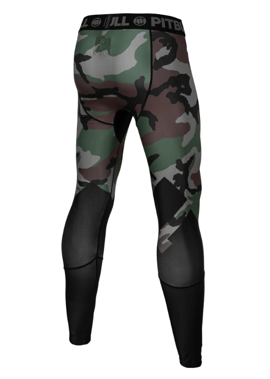 Pitbull Legginsy Męskie Cross Camo Woodland Camo