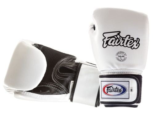 Fairtex Rękawice Bokserskie ze skóry naturalnej BGV1 Breathable Białe