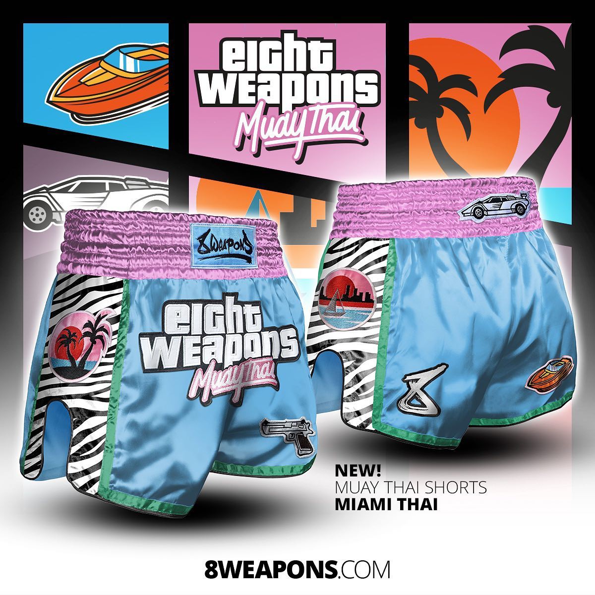 8 Weapons Spodenki Muay Thai Miami Thai