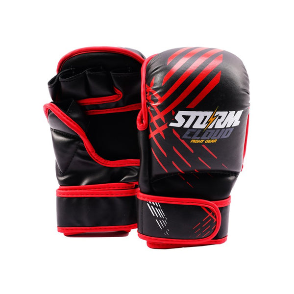 StormCloud Rękawice do MMA Lynx Sparingowe Czarno-Czerwone 7oz