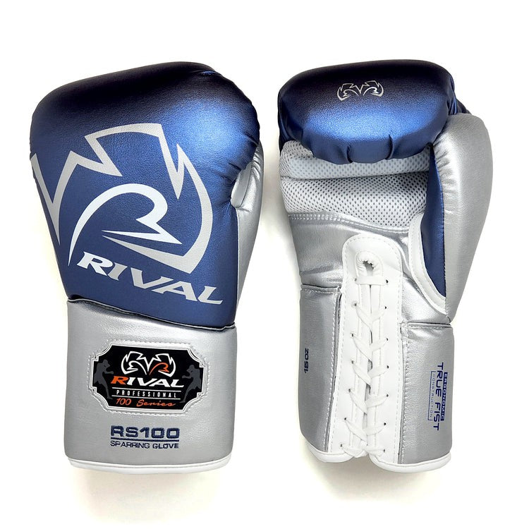 Rival Rękawice bokserskie sparingowe RS100 Professional Niebieskie