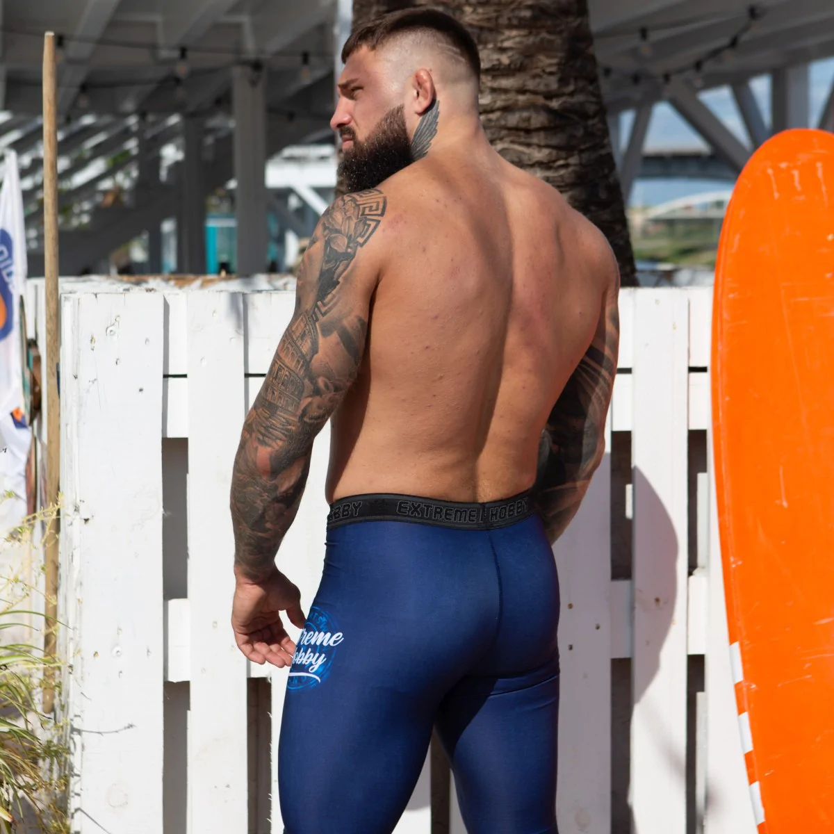 Extreme Hobby Legginsy Męskie BADGE granatowe