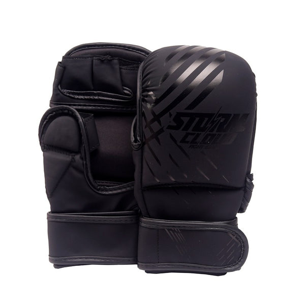 StormCloud Rękawice do MMA Lynx Sparingowe Czarno-Czarne 7oz