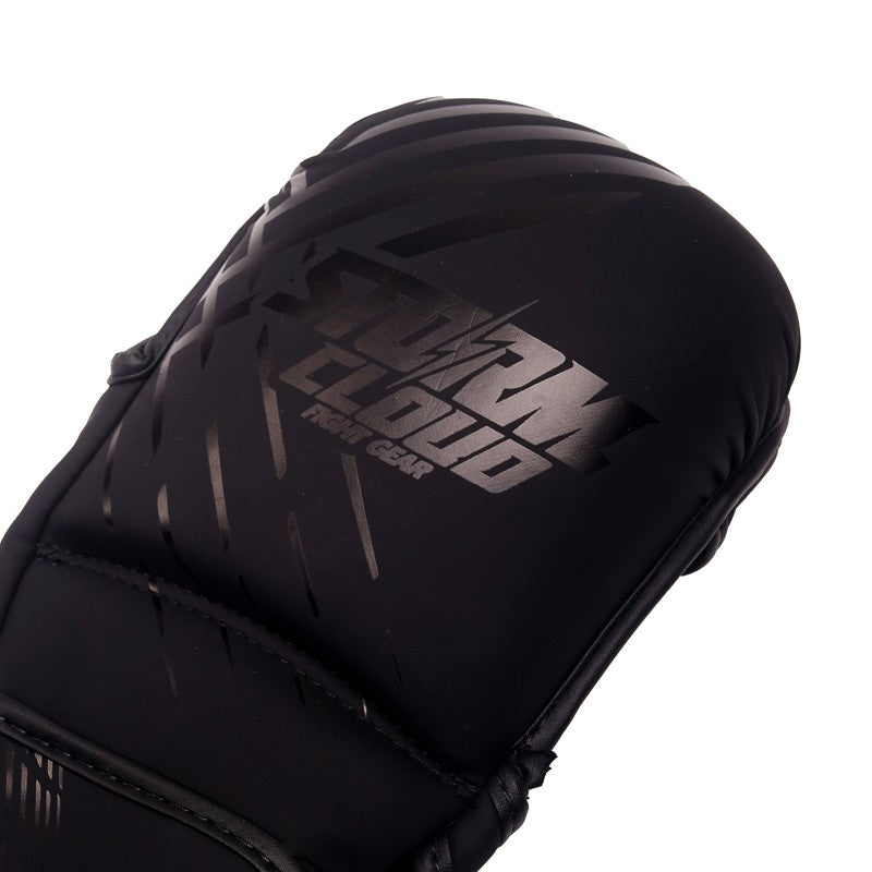 StormCloud Rękawice do MMA Lynx Sparingowe Czarno-Czarne 7oz