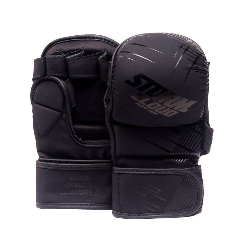 StormCloud Rękawice MMA StarFall Sparingowe Czarno-Czarne 7oz