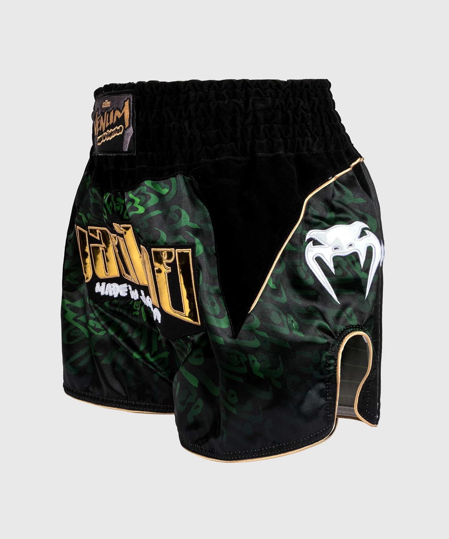 Venum Attack Spodenki do Muay Thai Czarno-Zielone