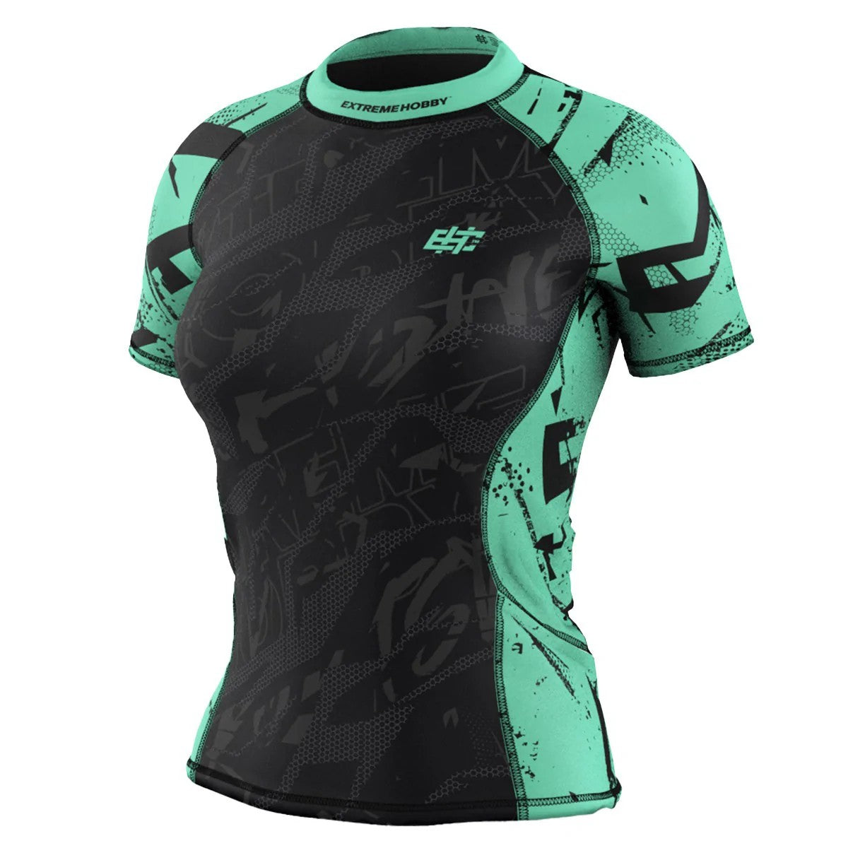 Extreme Hobby Rashguard Damski NEO Krótki Rękaw Miętowy