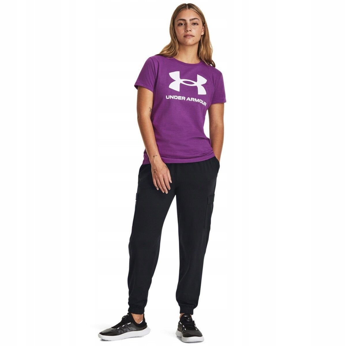 Under Armour T-shirt Damski Sportstyle Logo Fioletowy