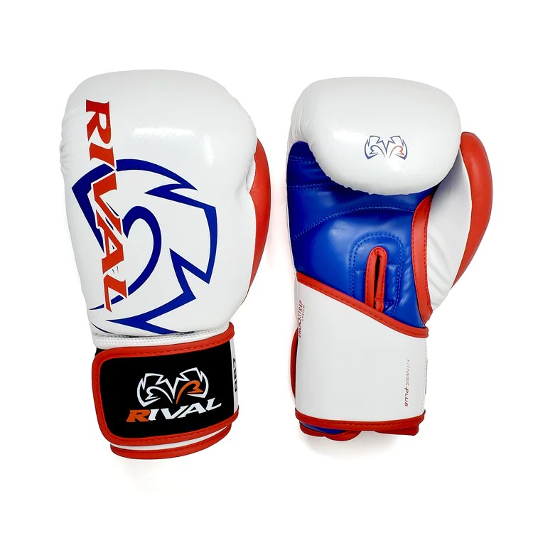 Rival Rękawice bokserskie przyrządowe RB7 Fitness Białe/Czerwone/Niebieskie