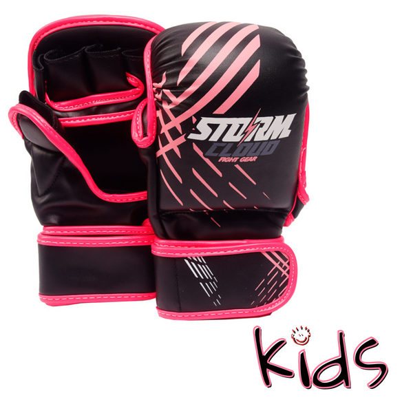 StormCloud Rękawice do MMA dla dzieci Lynx Czarno-Różowe 7oz