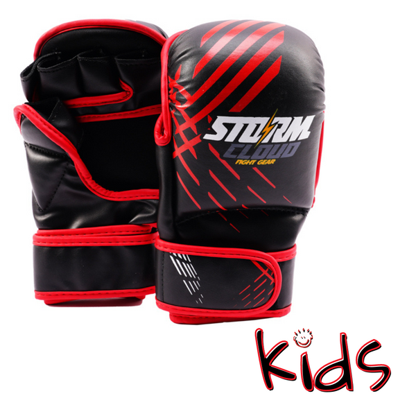 StormCloud Rękawice do MMA dla dzieci Lynx Czarno/Czerwone 7oz
