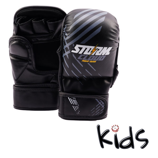 StormCloud Rękawice do MMA dla dzieci Lynx Czarno/Szare 7oz