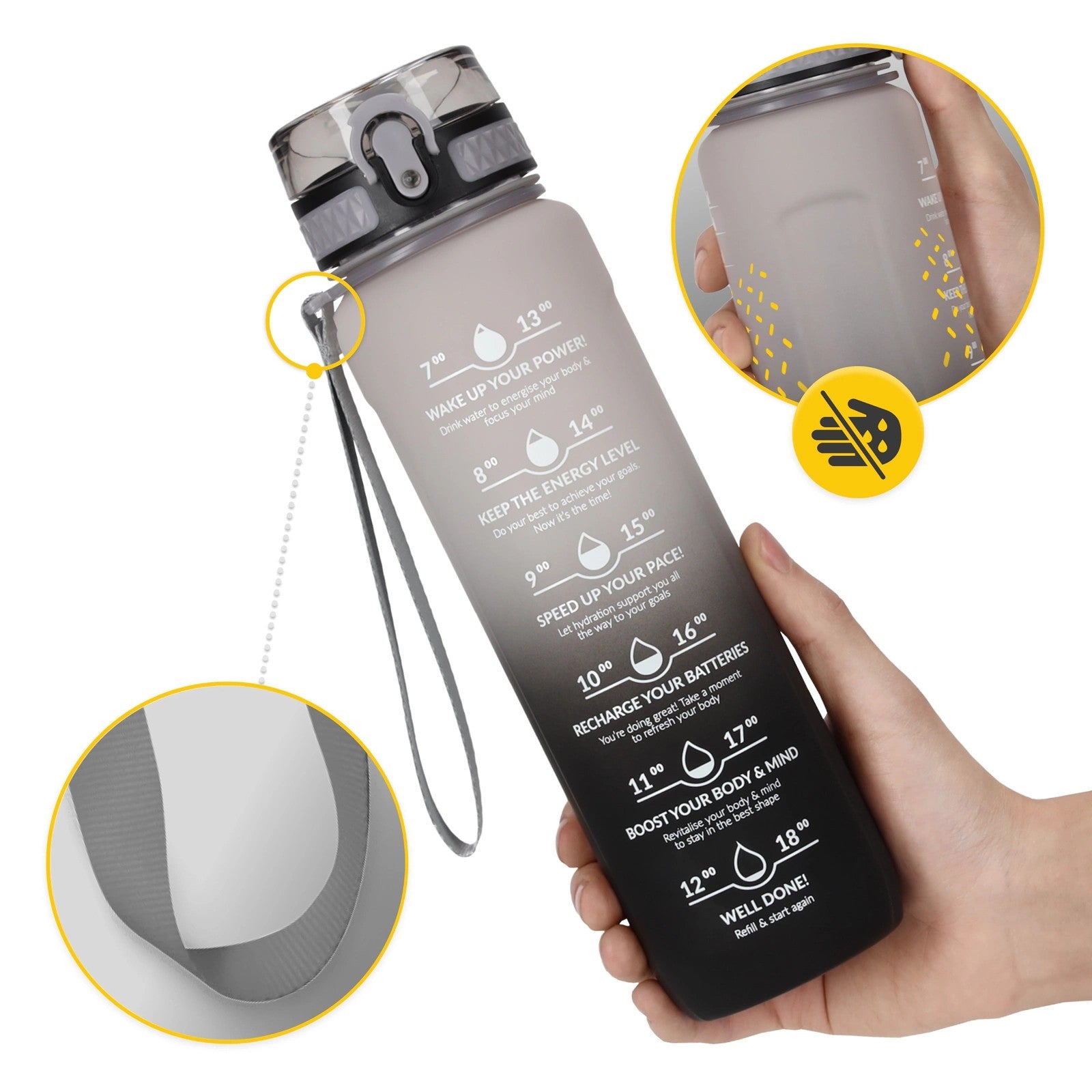 4FIZJO Butelka na wodę z TRITANU 1l Szara