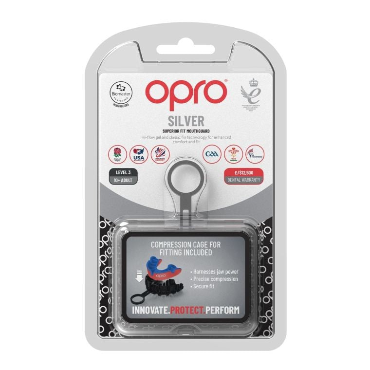 Opro Ochraniacz na Zęby Silver Czerwony/Niebieski